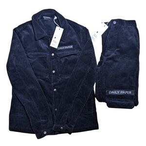 Daily Paper | Black Cargo Corduroy Jacket & Pants Set Men's XS